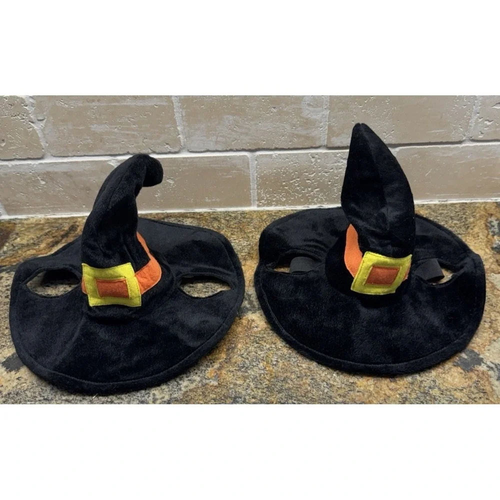 Plush Puppies Halloween Witch Hat Black Orange Pet Costume Dress Up‎ (2) Sm/MD.